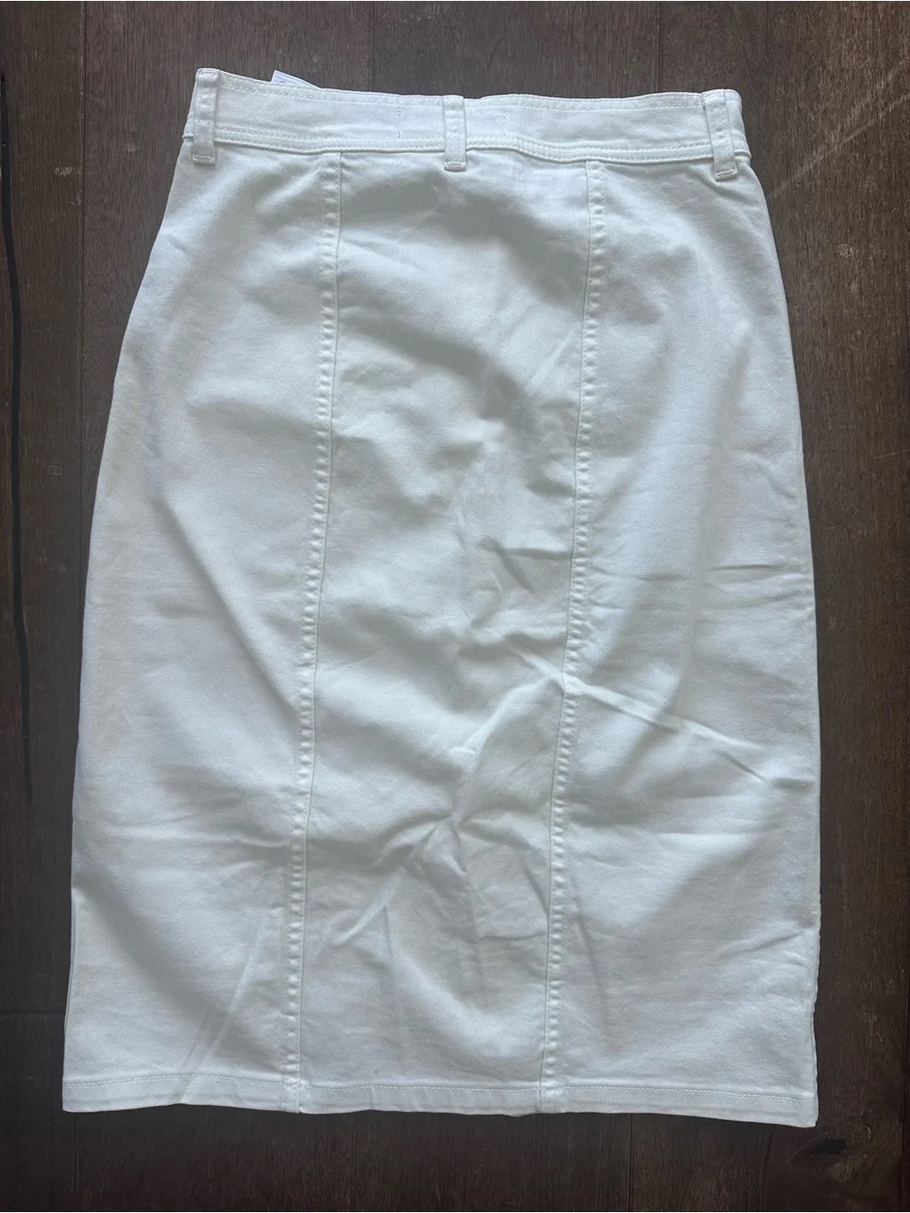 Point Sur J. Crew White Button-Front Denim Skirt